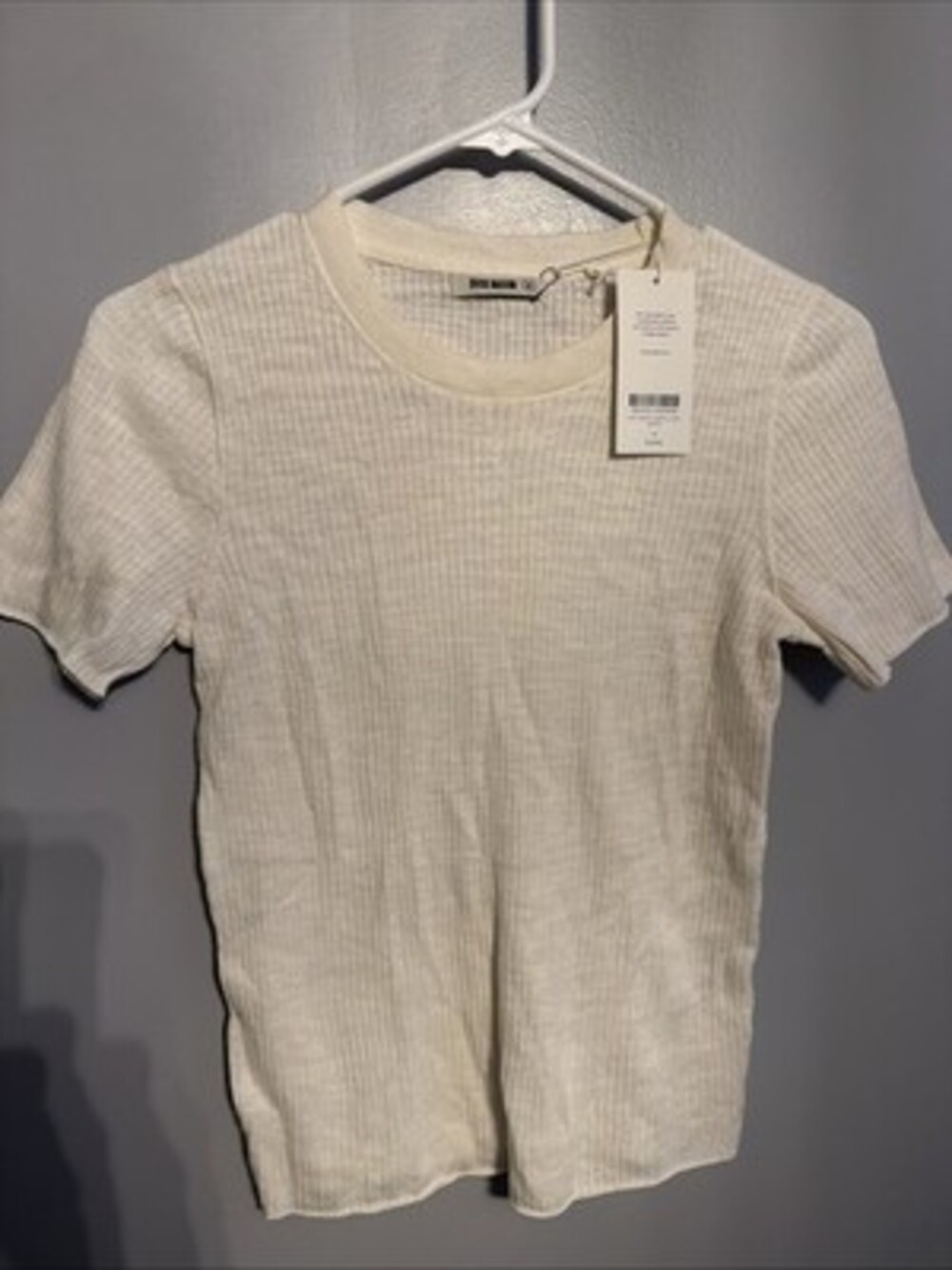 Buck Mason Women’s Medium Soft White Coastal Linen Rib Tee